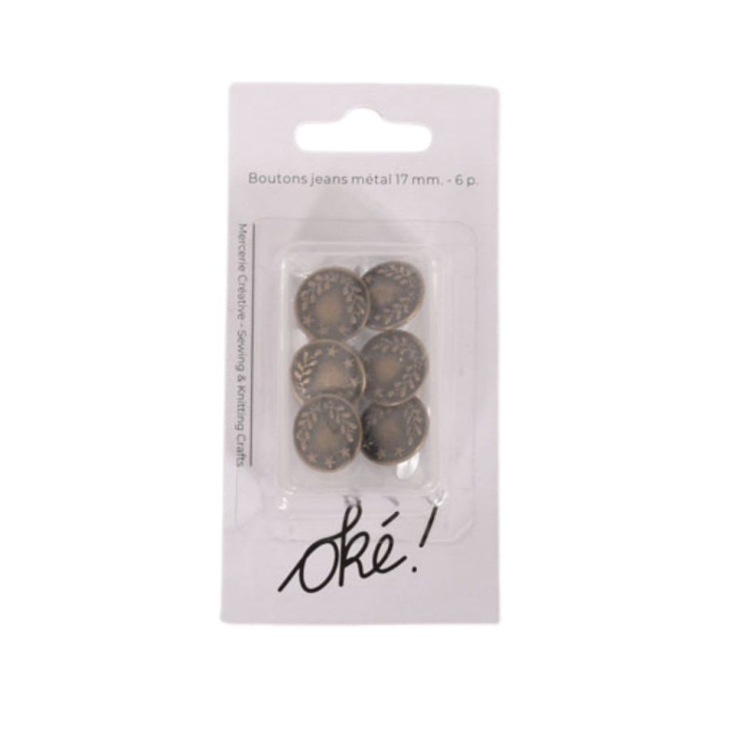 SACHET DE 6 / BOUTONS JEANS METAL 6 PCS.